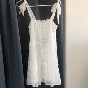 Gorgeous white tie strap tiered dress